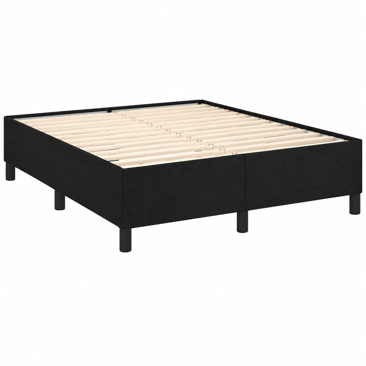Modernes Polsterbett 140x200 cm, Schwarz mit Lattenrost