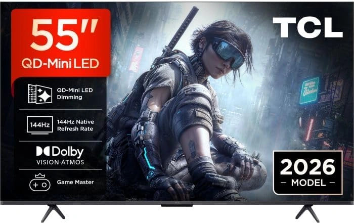 Urządzenie użytkowe TCL 55T8D, 55 cali, kolor czarny