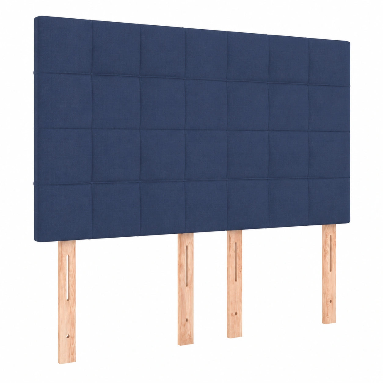 Höhenverstellbares vidaXL LED-Polsterkopfteil mit Holzbeinen, Blau, 144x5x118/128cm