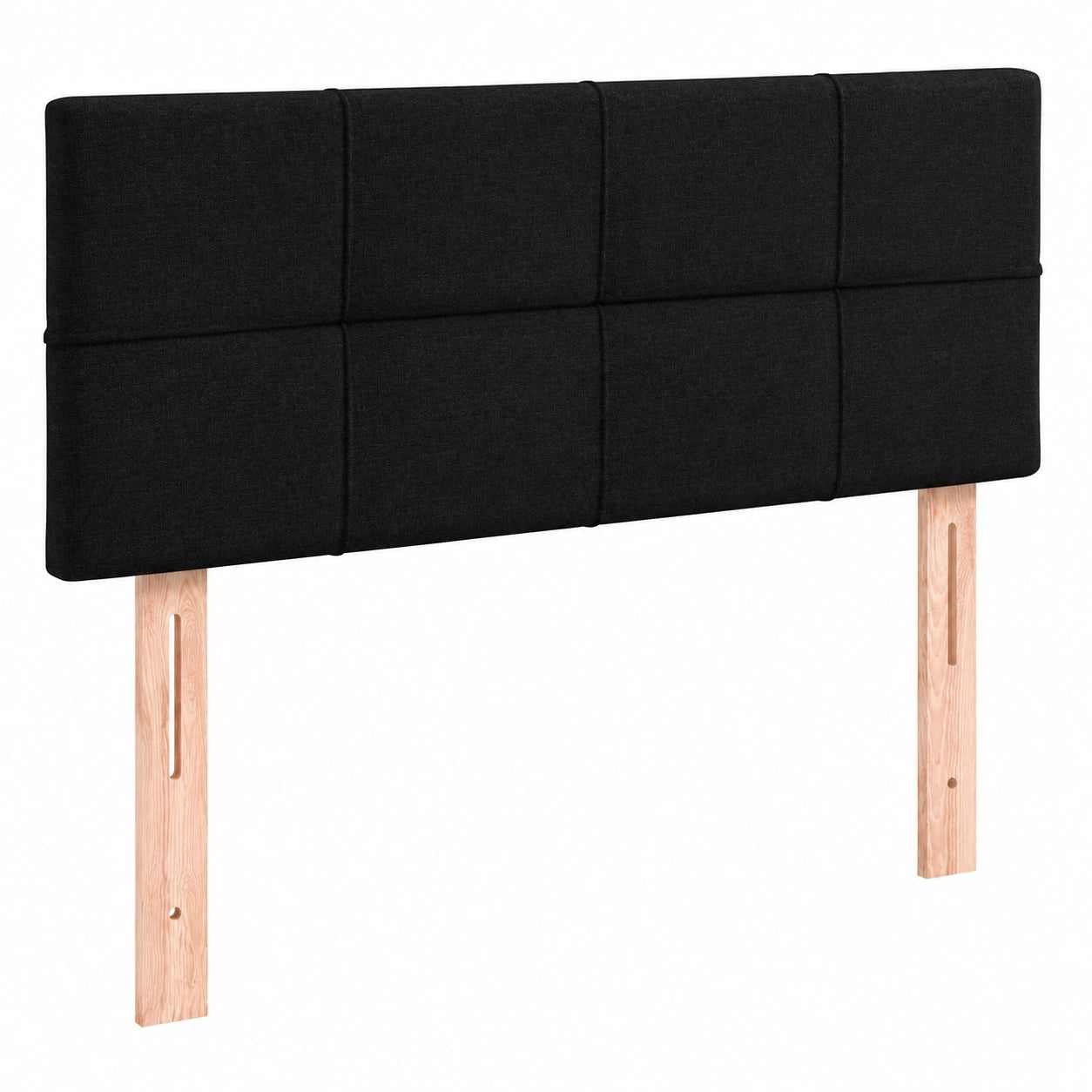 Höhenverstellbares vidaXL Bettkopfteil mit Holzbeinen, Schwarz, 90x5x78/88cm