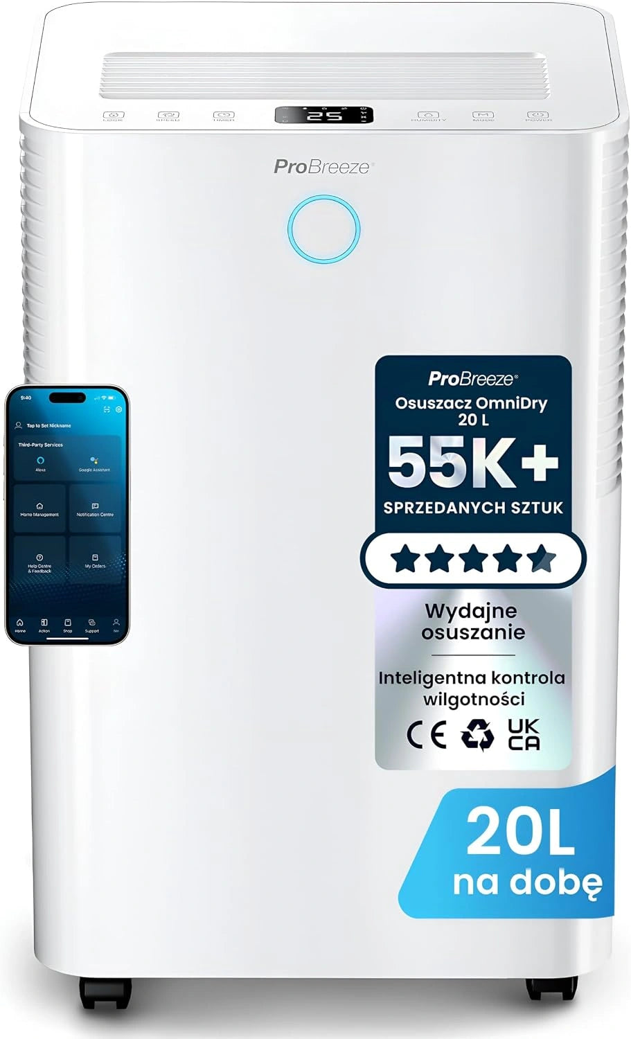 Kompresor Inteligentny, 20 l, kolor czarny