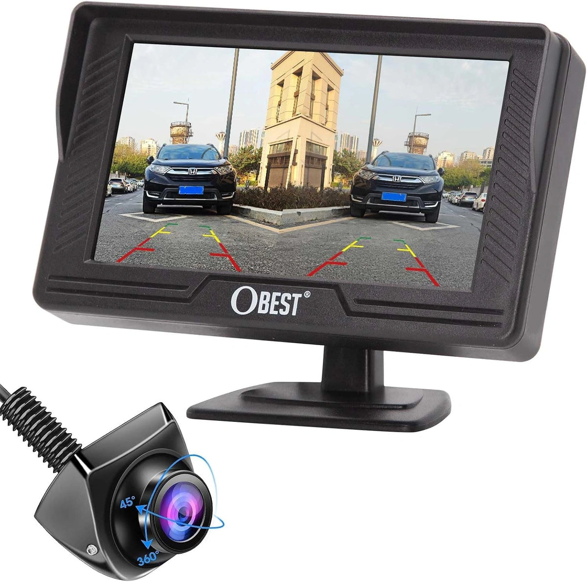 Monitor OBEST, 12 V, kolor czarny