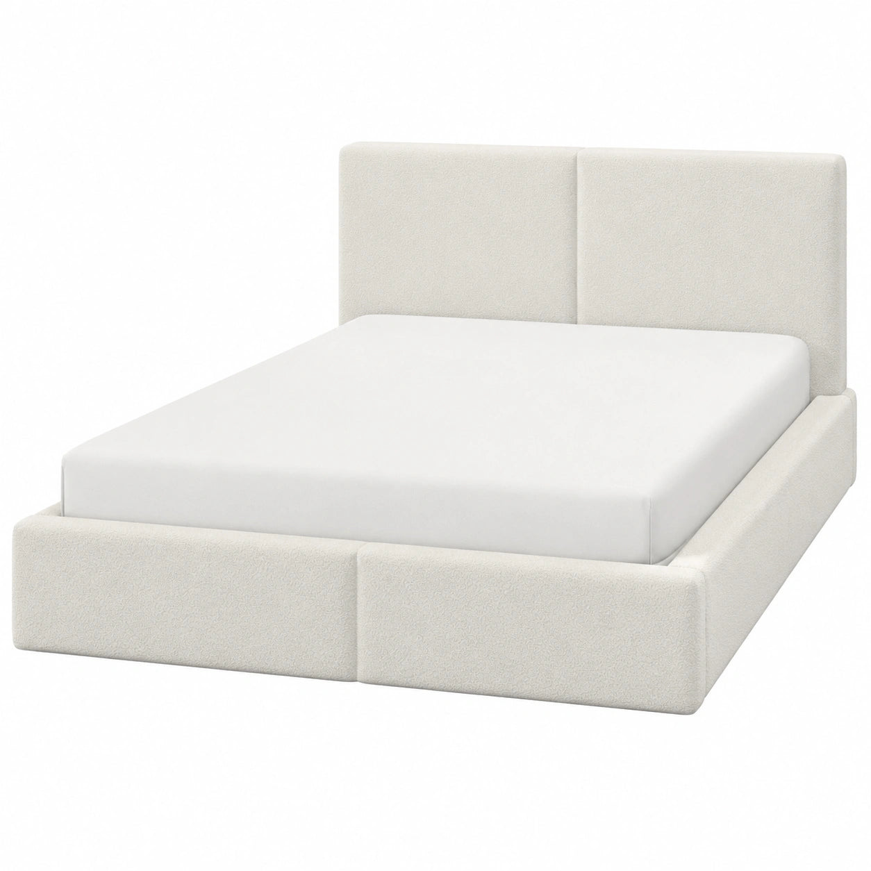 FEDVE Polsterbett 140x200 cm mit Stauraum, Creme