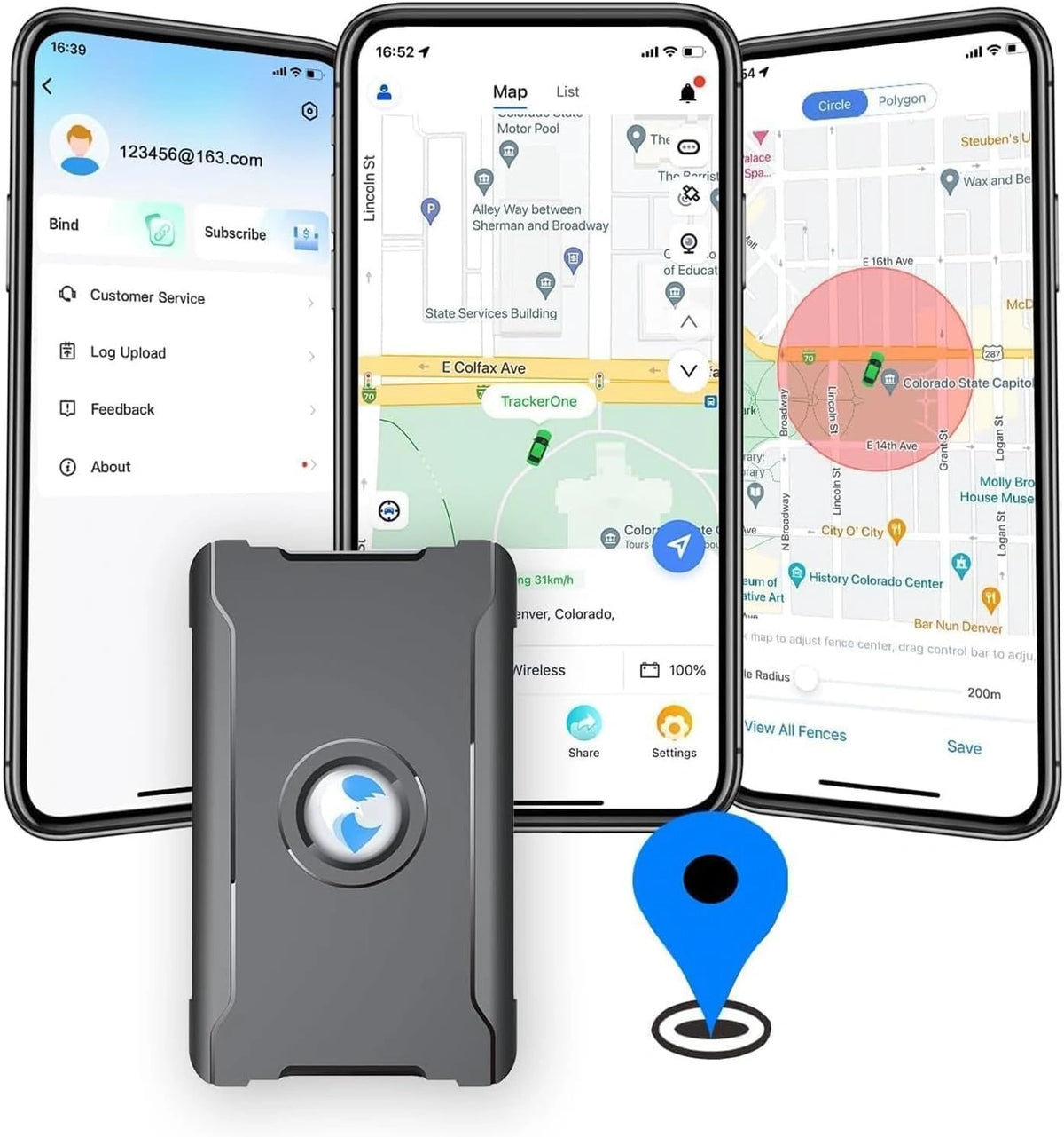 Urządzenie użytkowe Lokalizator GPS, kolor szary