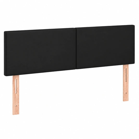 Höhenverstellbares Polsterkopfteil aus Kunstleder, Schwarz, 144x5x78/88cm