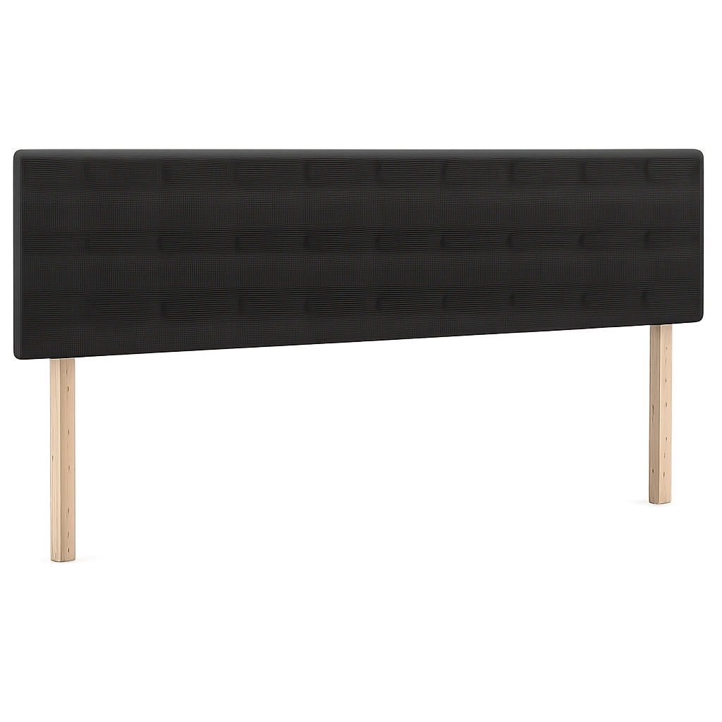 Samtgepolstertes Kopfteil in Schwarz für Bett 160x78/88cm