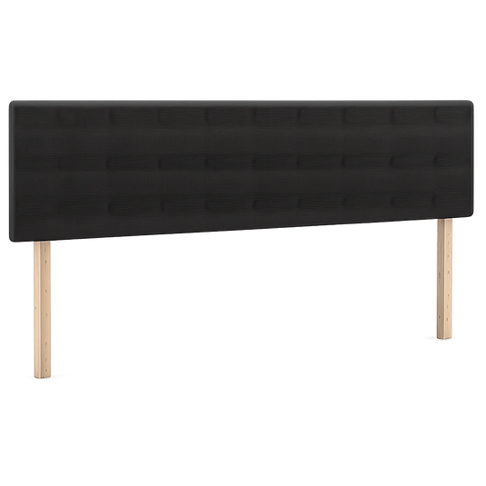 Samtgepolstertes Kopfteil in Schwarz für Bett 160x78/88cm