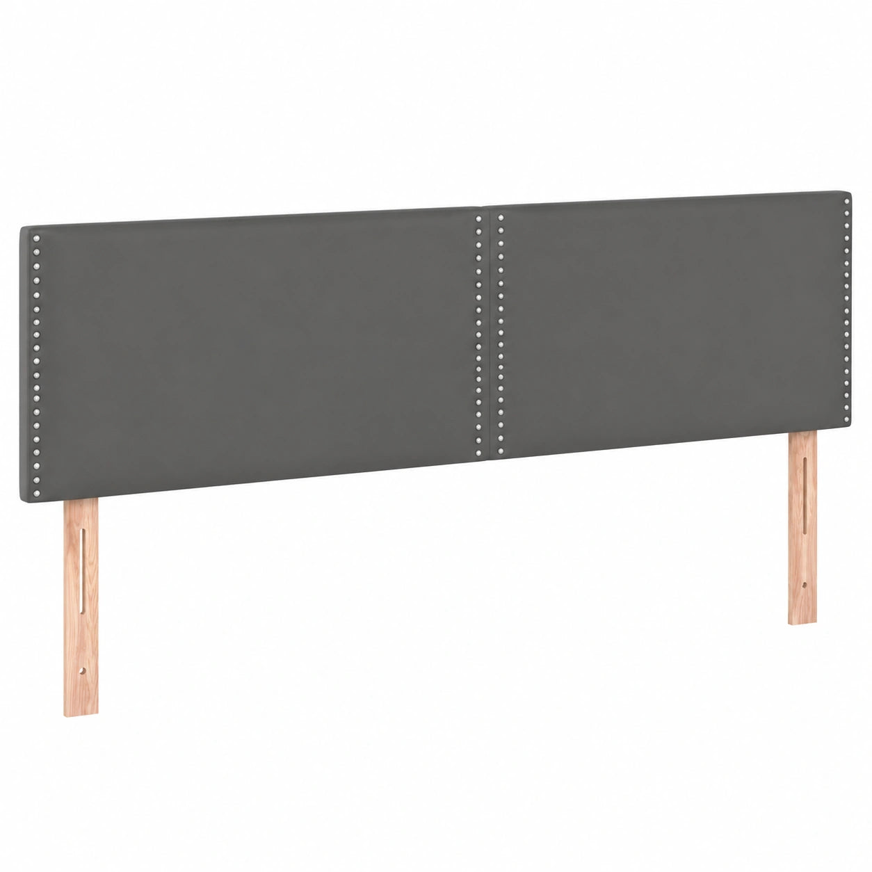 Höhenverstellbares LED-Polsterkopfteil aus Kunstleder, Grau, 180x5x78/88cm
