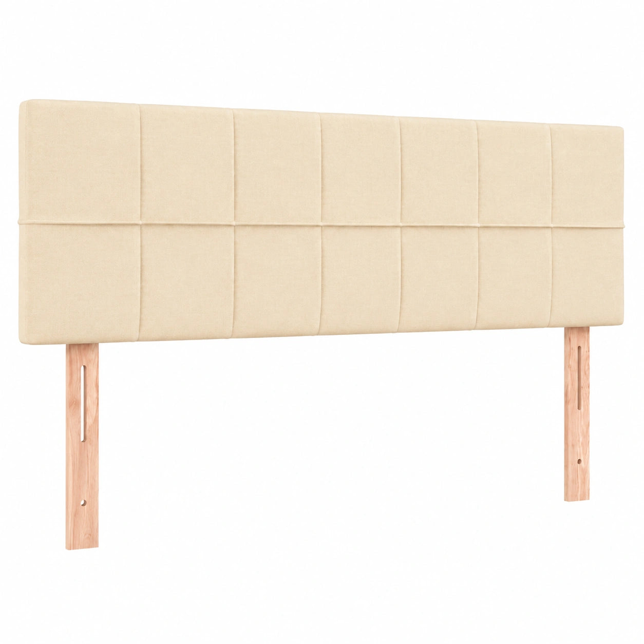 Verstellbares vidaXL Polster-Kopfteil mit Holzbeinen, Creme, 144x5x78/88 cm