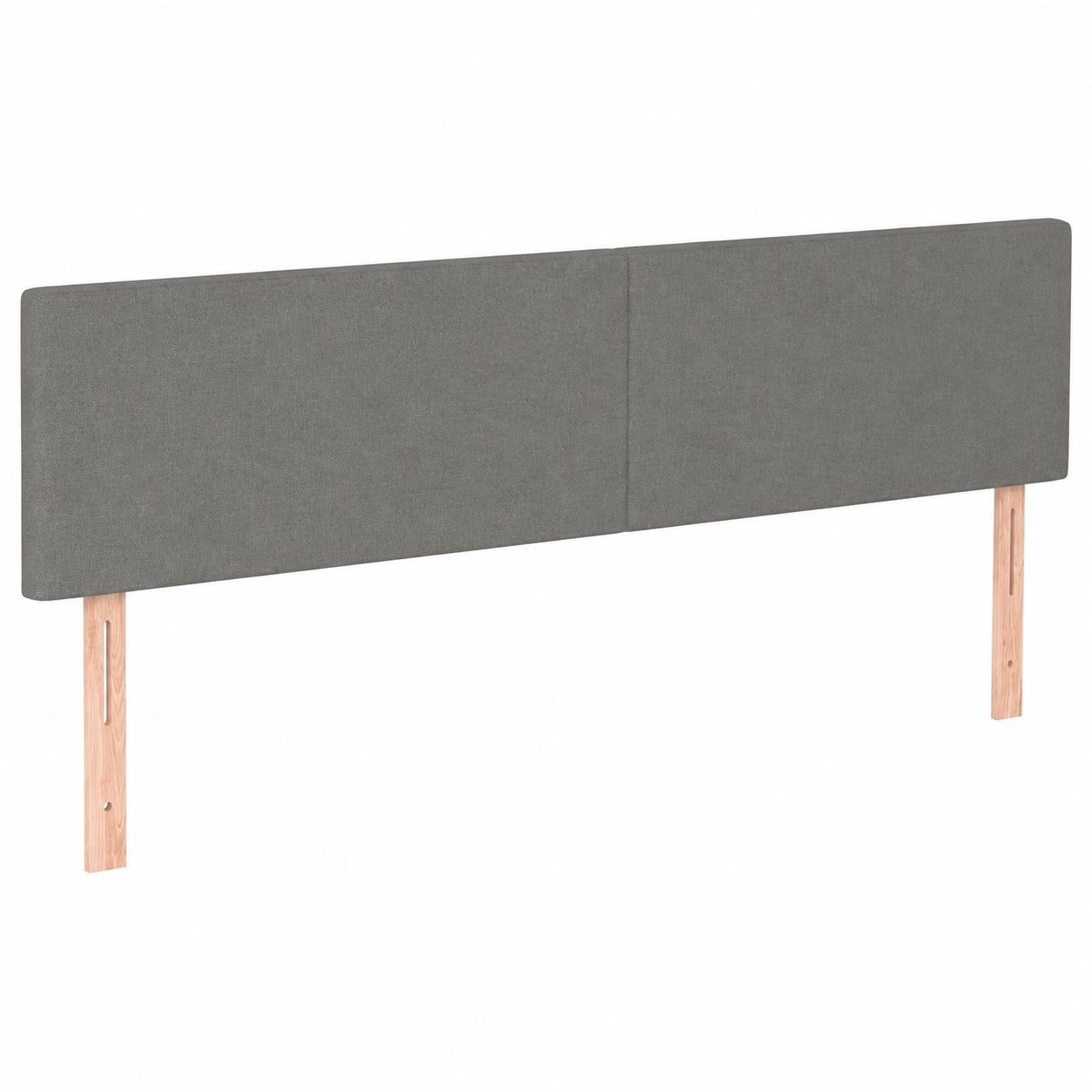 Höhenverstellbares Polsterkopfteil mit Holzbeinen, 200x5x78/88 cm, Dunkelgrau