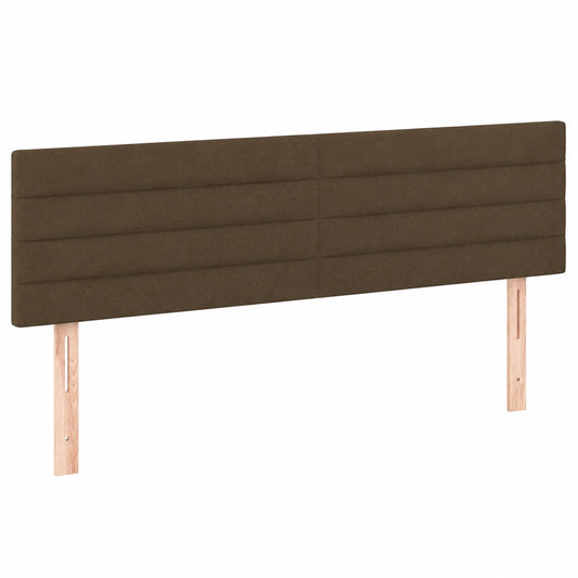 Höhenverstellbares Polster-Kopfteil mit Holzbeinen, Dunkelbraun, 200x5x78/88cm