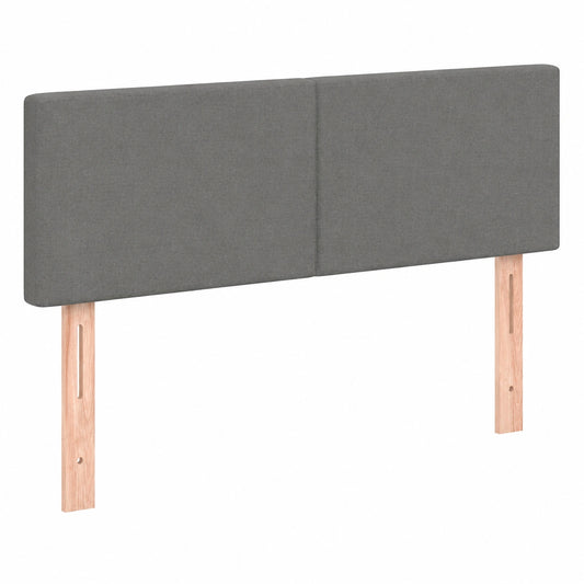 Verstellbares Polsterkopfteil für Doppelbett, 2er-Set, Dunkelgrau, Stoff, Holzbeine
