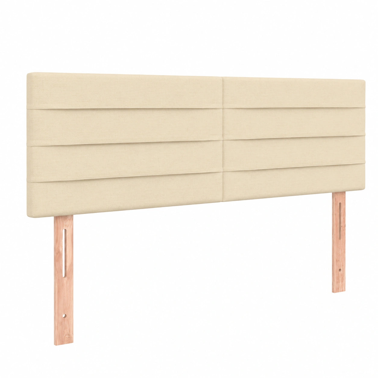 Verstellbares vidaXL Polsterkopfteil mit Holzbeinen, Creme, 144x5x78/88cm