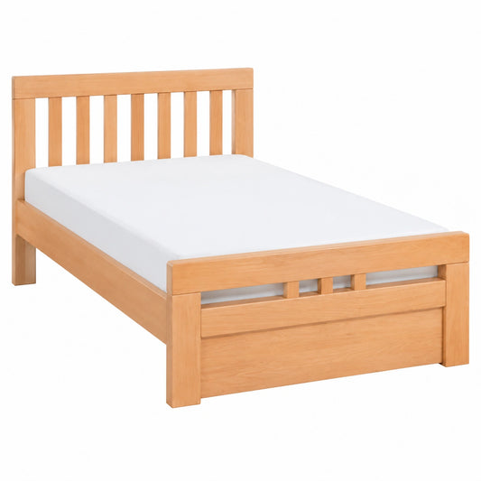 Massives Einzelbett aus Buchenholz 120x200 cm mit Blende – Easy Premium