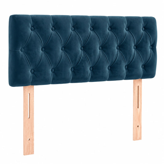 Elegantes Polsterkopfteil aus Samt, Dunkelblau, 100x7x78/88cm - Luxuriöses Schlafzimmerzubehör