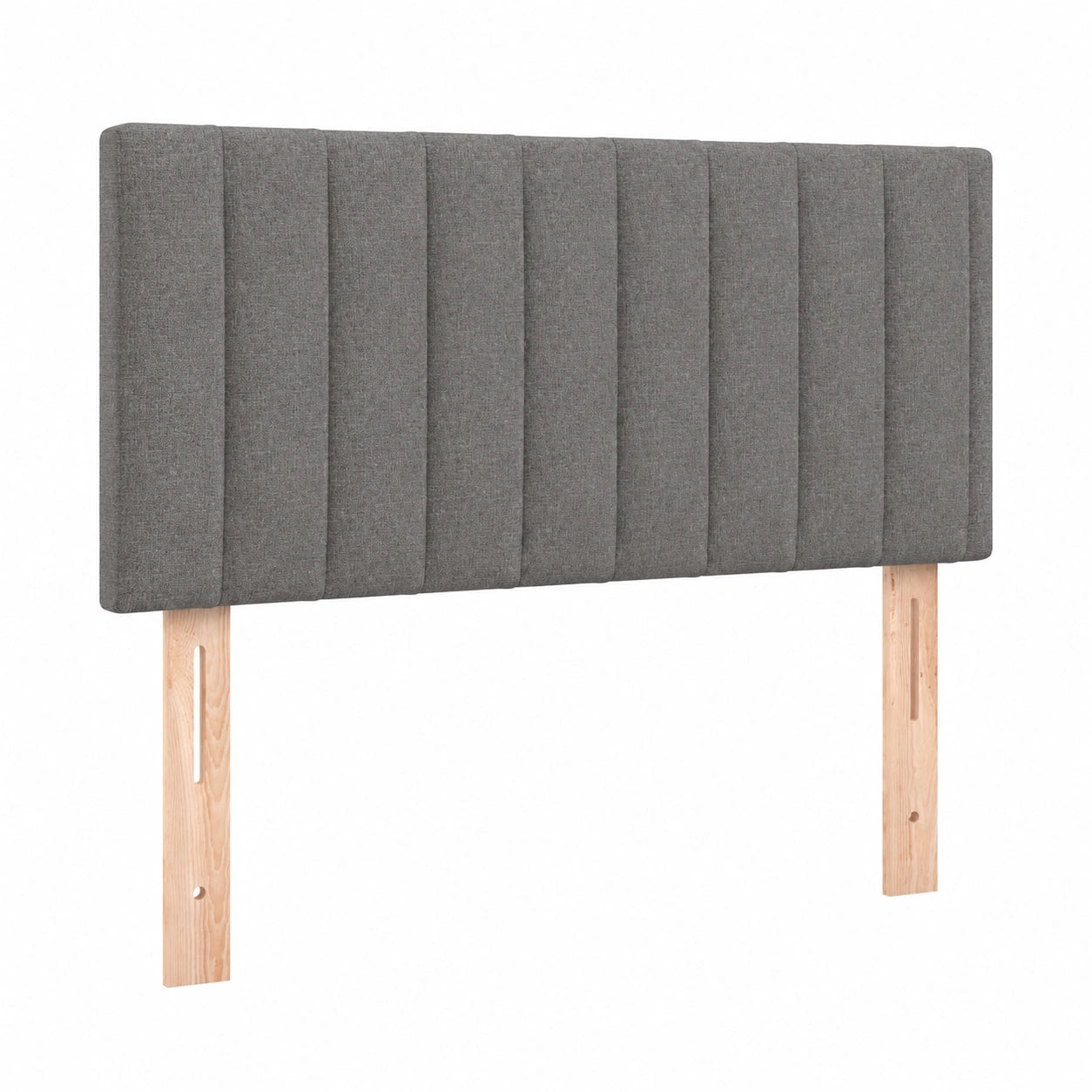 Verstellbares Kopfteil mit Holzbeinen, Polsterung, Dunkelgrau 90x5x78/88cm