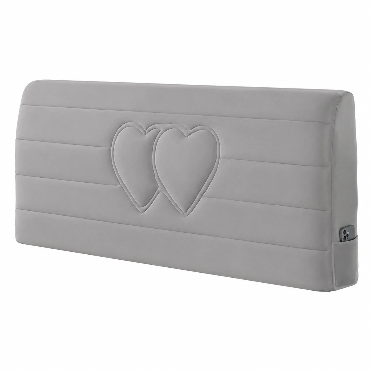 Staubdichter Kopfteilbezug Super King Größe, Velours, waschbar, elastisch, grau, 120 cm