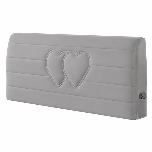 Staubdichter Kopfteilbezug Super King Größe, Velours, waschbar, elastisch, grau, 120 cm