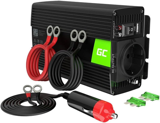 Przetwornica napięcia Green, 300 W, 12 V, kolor zielony