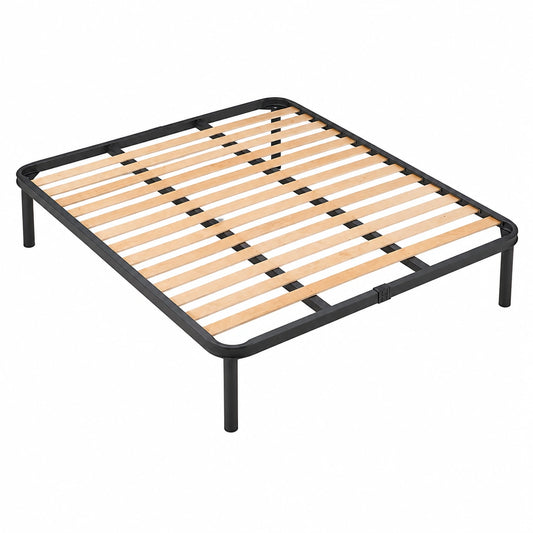 Orthopädisches Lattenrost 140x190cm, Doppelbett mit Stahlrahmen und abnehmbaren Füßen