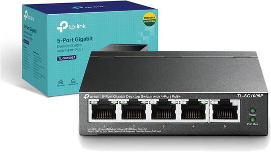 Przełącznik sieciowy TP-Link TL-SG1005P, kolor szary i turkusowy