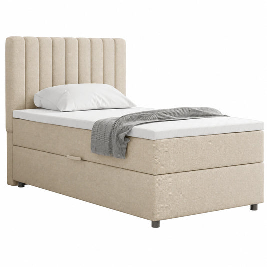 Luxuriöses Boxspringbett Everest 90x200 cm mit Bettkasten und Topper