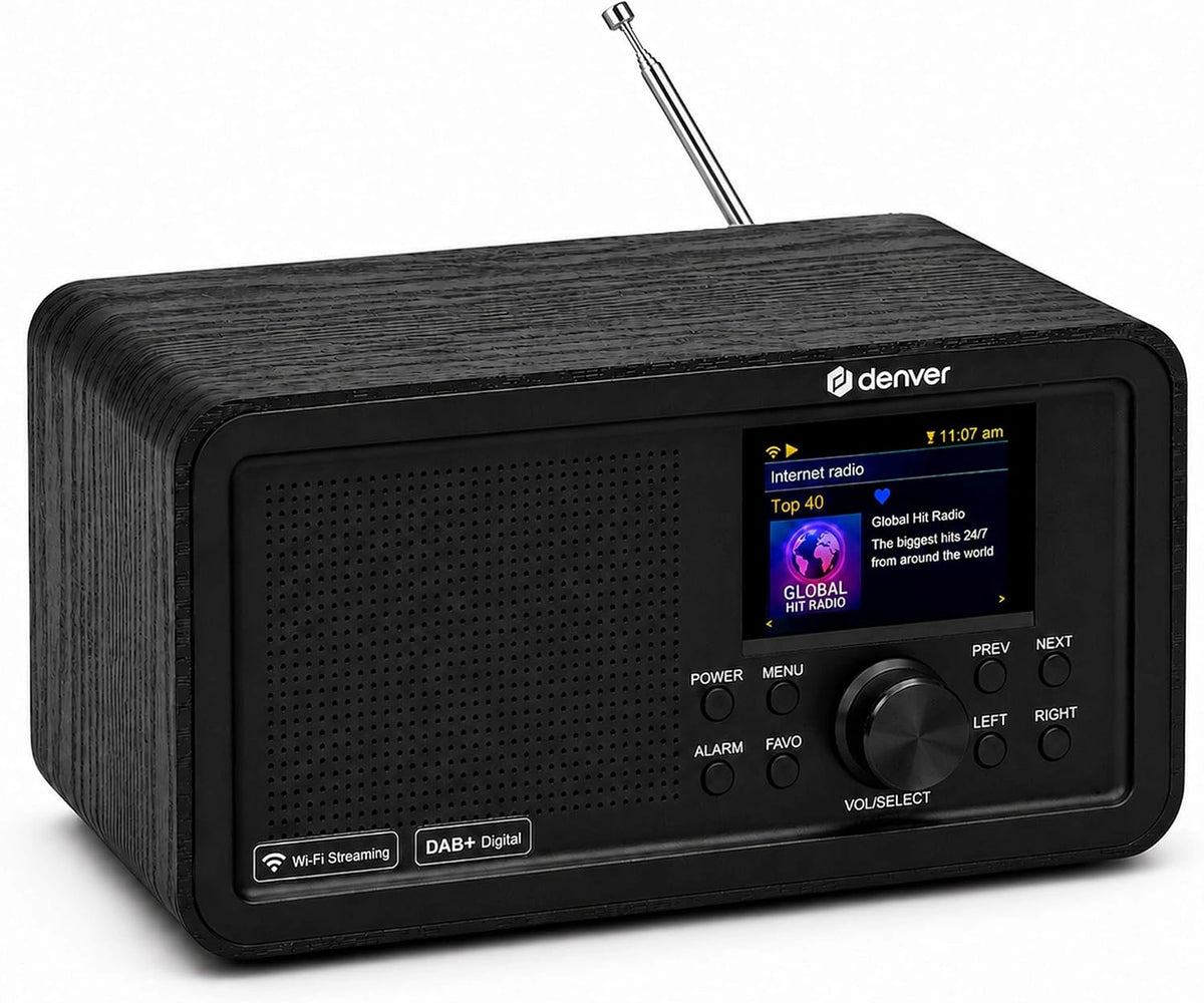 Radio internetowe Denver DIR, kolor czarny i szary