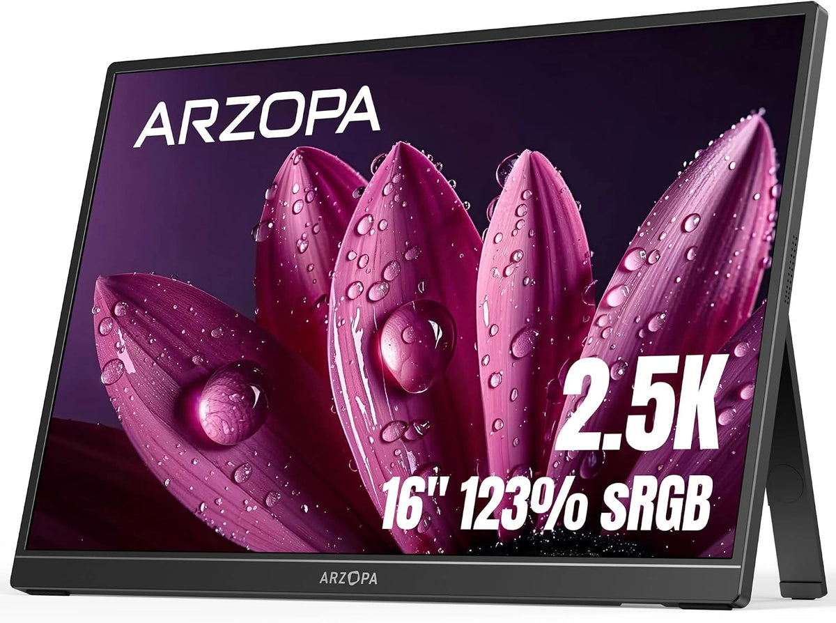 Monitor ARZOPA 16, kolor różowy i czarny
