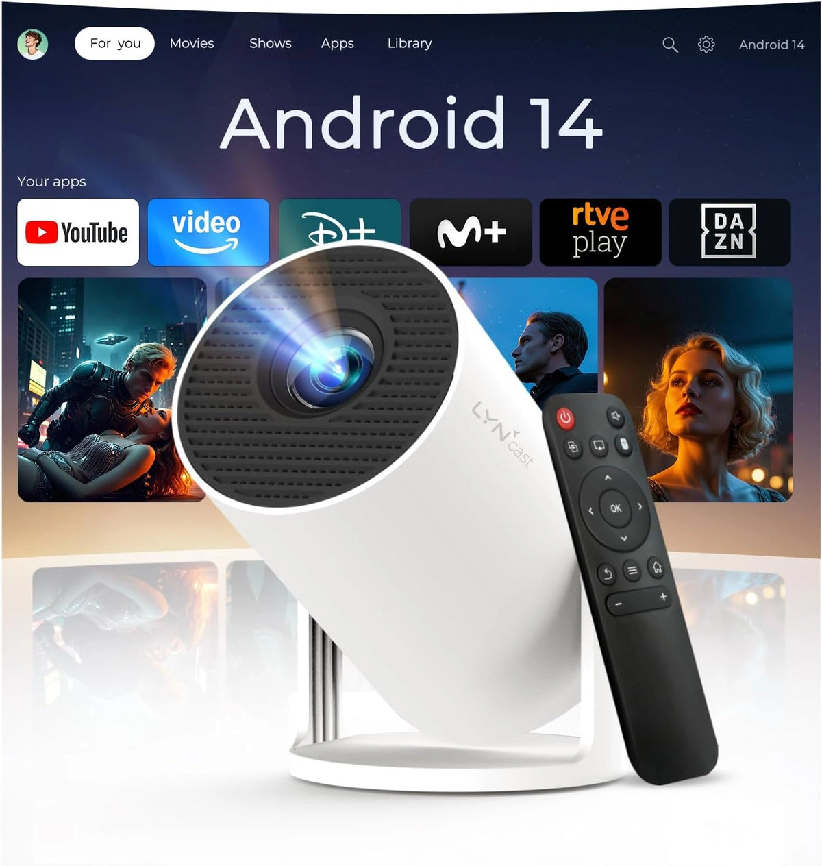 Projektor Bluetooth HY300pro, Wi-Fi, kolor niebieski