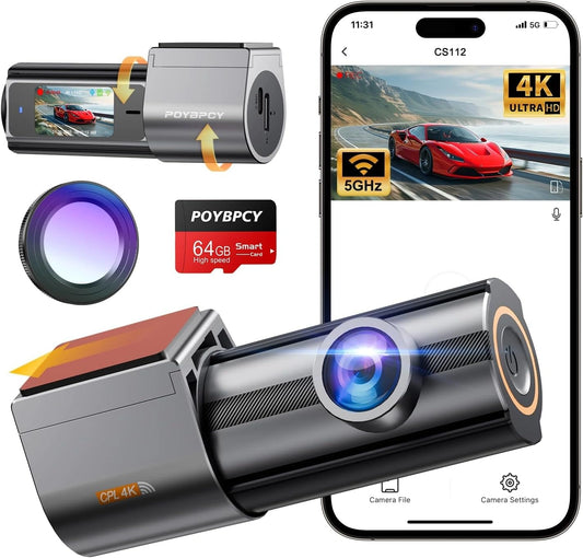 Kamera samochodowa Kamera UHD 2160P, 64 GB, Wi-Fi, kolor szary