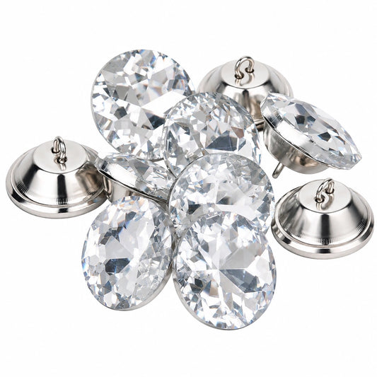 50 Kristallglas-Knöpfe 30 mm mit Diamantschliff für Möbel, Nähen und Dekoration