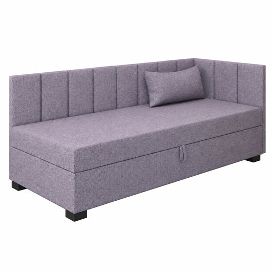 Komfortables Boxspringbett Adel mit Taschenfederkern und Stauraum - Grau, 83x198x42 cm