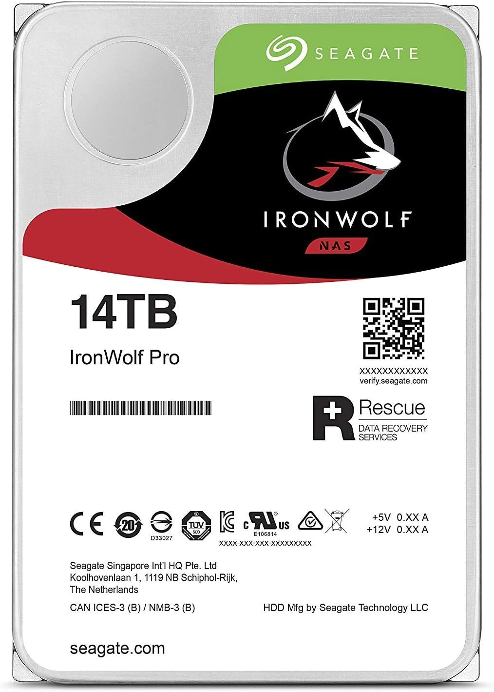 Dysk twardy Seagate IronWolf ST14000NE008, 14 TB, kolor szary i czarny