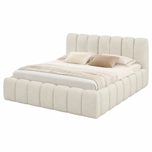 FURNISTAR Polsterbett MIA 160x200 mit Stauraum, Boxspring-Look, inkl. Lattenrost, ohne Matratze - Beige