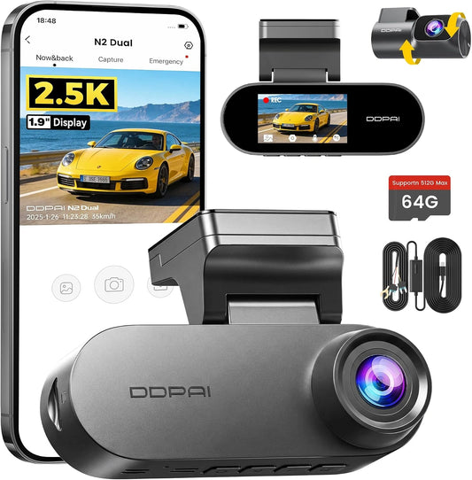 Kamera samochodowa DDPAI N2, 256 GB, Wi-Fi, kolor szary