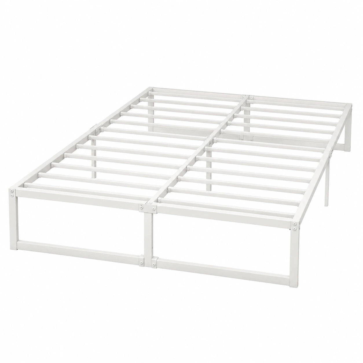 Robustes Metallbett 120x190 cm mit Lattenrost, einfache Montage, Weiß