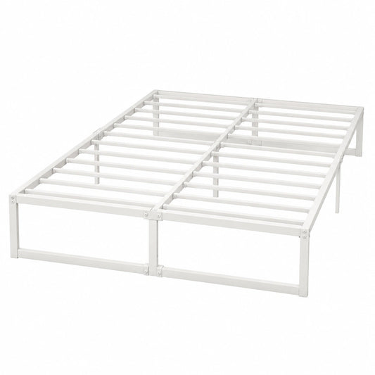 Robustes Metallbett 120x190 cm mit Lattenrost, einfache Montage, Weiß