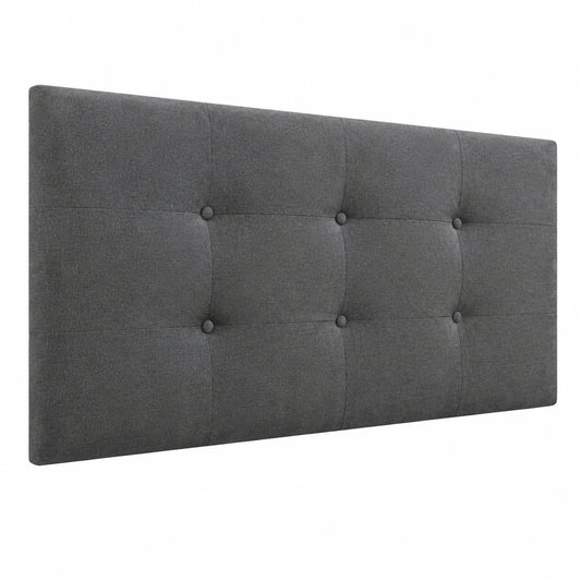 DHOME Gepolstertes Kopfteil 110 cm, Stoff Aschgrau, für Doppelbetten