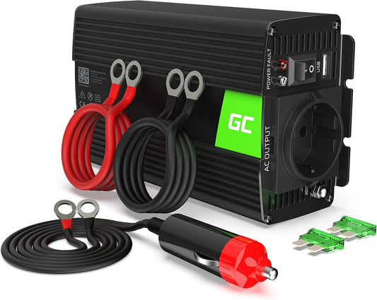 Przetwornica napięcia Green, 300 W, 12 V, kolor zielony