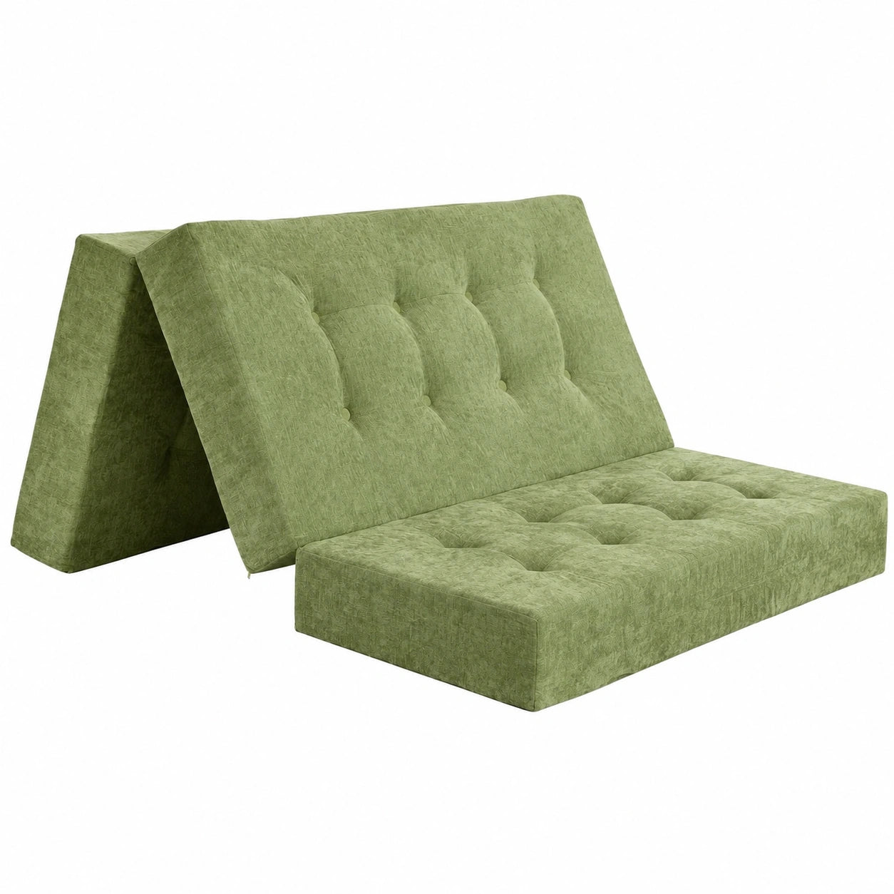 MAXYOYO 15cm Faltmatratze Doppelbett, Bequeme 3-Teilige Gästematratze aus Chenille für Wohnzimmer und Camping